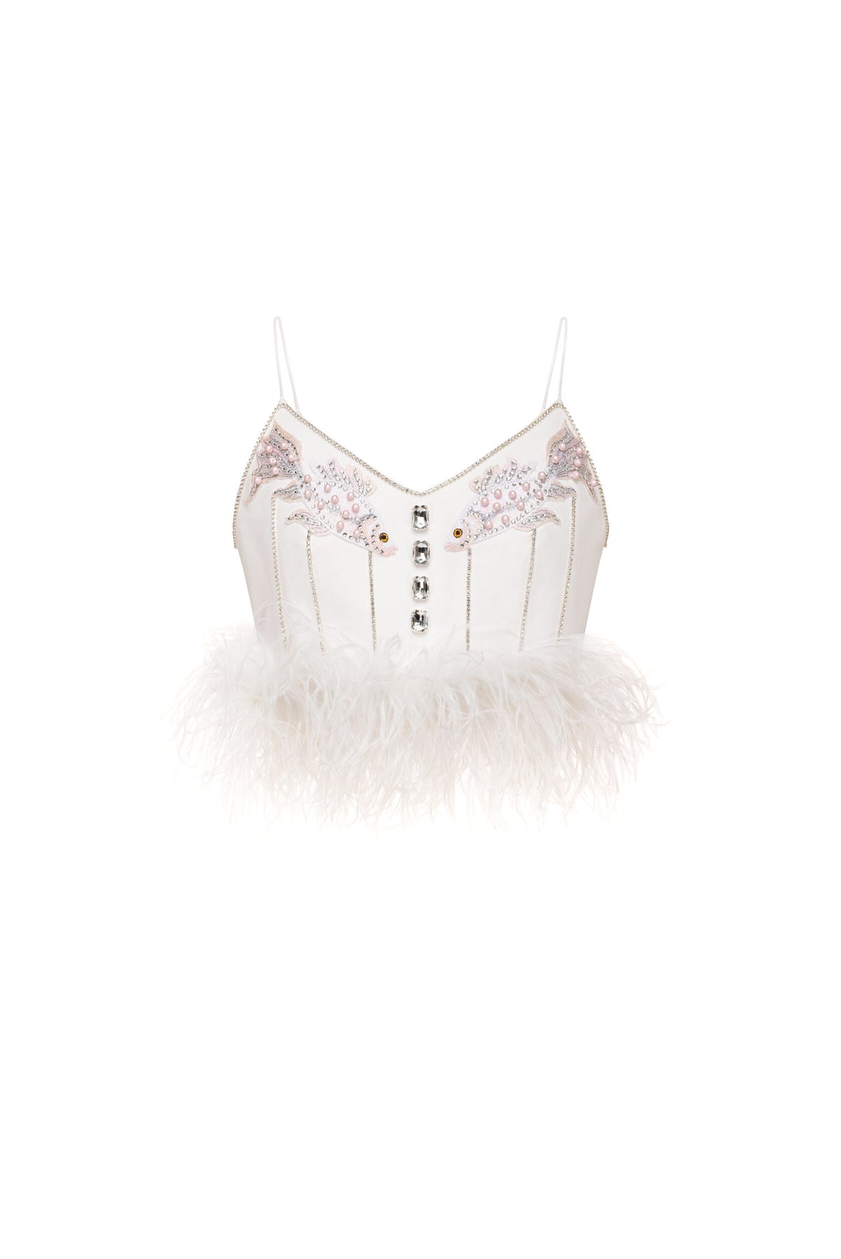 Crop top "White fish"