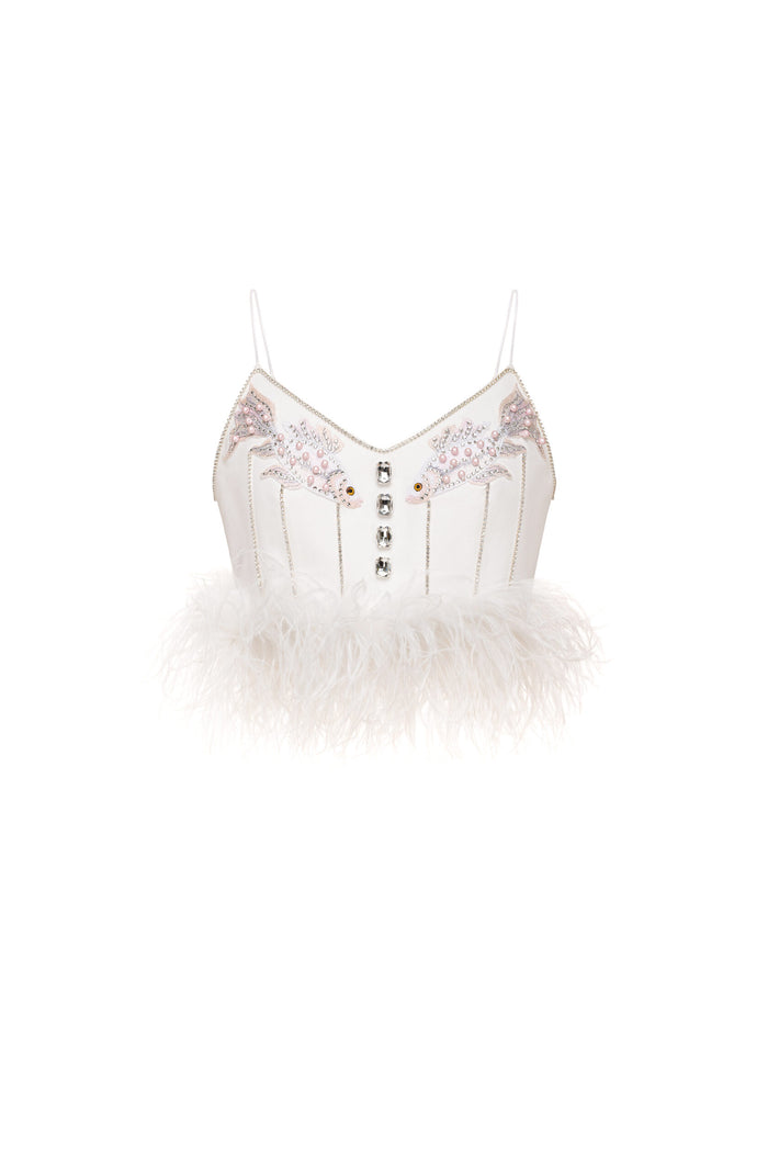Crop top "White fish"