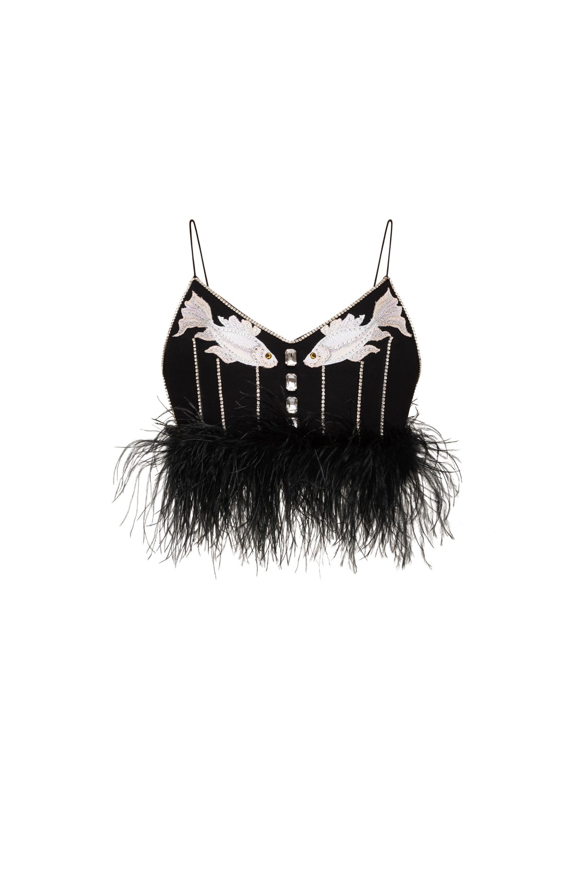 Crop top "Black fish"